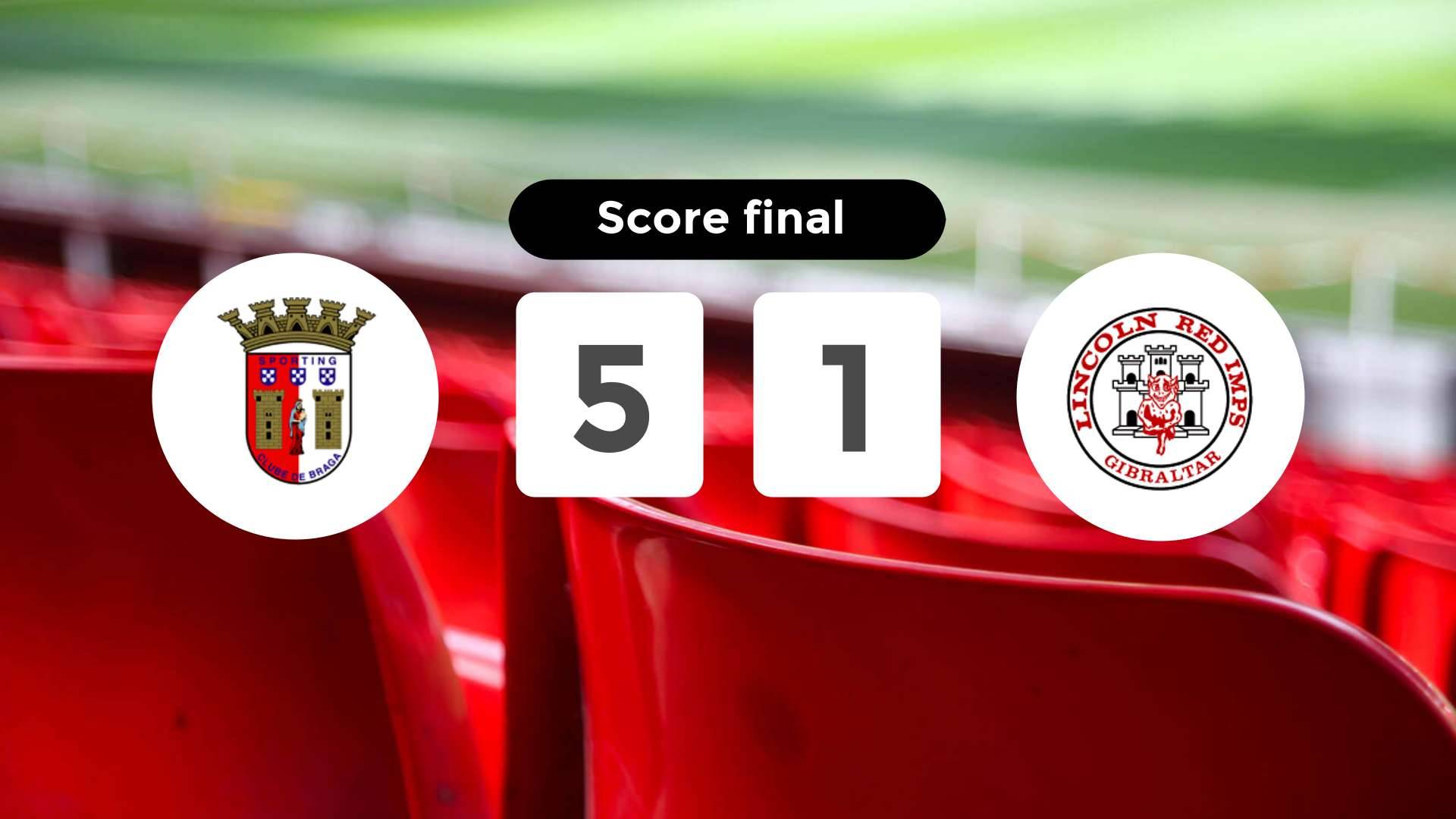 Résumé du match Sporting Braga vs Lincoln Red Imps du 28 août 2025